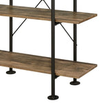 ZUN Rustic Oak and Black 5-shelf Bookcase B062P184590