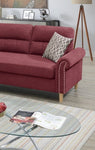 ZUN Paparika Red Color Polyfiber Reversible Sectional Sofa Set Chaise Pillows Plush Cushion Couch HS00F6449-ID-AHD