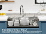 Stainless Steel Kitchen Sink, 30x22 Single Bowl, Overmount Handmade Sink in Brushed, with Cutting 53384040