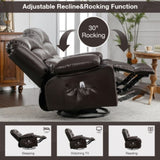 Massage Swivel Rocker Recliner Chair with Vibration Massage and Heat Ergonomic Lounge Chair for W1807P172340