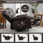 ZUN Massage Swivel Rocker Recliner Chair with Vibration Massage and Heat Ergonomic Lounge Chair for 66071715