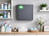 16" x 21" Lockable Medicine Cabinet, 3-Tier Steel Wall Box with 2 Keys & Adjustable Shelves for 91791008
