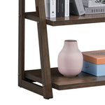 ZUN 5-Tier Shelves,Bookshelf, Storage Rack, Bookcase with Rubber Wood Frame, Ladder Shelf for Living W2582P195345