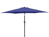 9ft Patio Umbrella, Outdoor Market Umbrella with Push Button Tilt, Crank Handle, 6 Sturdy Iron Ribs, 93983918