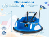 Blue 5-Point Seat Belt Kids Bumper Car with Flashing Lights & Music, Safe 0.7-1.2 MPH Ride-On Toy 49850599