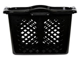 2 Bushel Plastic Laundry Basket with Silver Handles, Black, 2 Pack 43099645