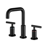 Matt Black Widespread Bathroom Sink Faucet with With CUPC Water Supply Hose and Cartridge DSDC729MB