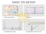 4 Ft Rectangular CenterFold Outdoor Folding Table, 23.82 Inch Width, 3Level Adjustable Height 72570059