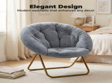 Faux Fur Saucer Chair, Comfortable Disc Chair, Ideal for Living Room & Bedroom, in Gray, White, Pink 97576381