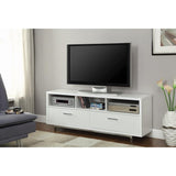 White 60-inch Drawer Storage TV Console B062P153846