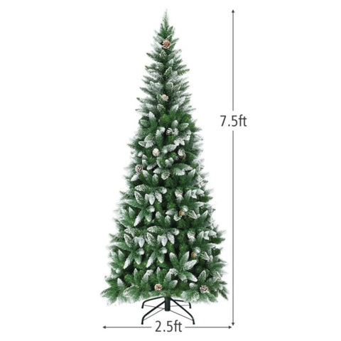 ZUN 7.5 Feet Artificial Christmas Tree with Pine Cones 87228768