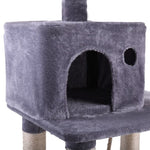 ZUN Multi-Level Cat Condo with Hammock & Scratching Posts for Kittens Tall Cat Climbing Stand with Plush W2181P155322