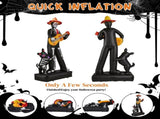 7.3ft Ghostly Musician with Dog, 6 LEDs, Black, White, Orange, Halloween Inflatable Decoration, 00766861