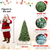 Artificial 6ft Green LED-lit Christmas Tree with 779PVC Mixed Branch Tips,Hinged Premium & Foldable 66943336