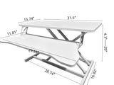 32 Inch Desk Converter, Height Adjustable Sit to Stand Riser, Dual Monitor and Laptop Workstation 64781257
