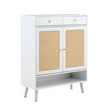 ZUN Modern minimalist storage cabinet, rattan shoe cabinet, bed top cabinet. Beautiful shape, suitable 04312914