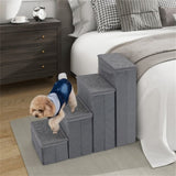 4-Step Dog Stairs with Storage - MDF Build , Dutch Velvet Comfort, 15"x6.5" Steps 75608027
