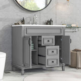 36'' Bathroom Vanity with Top Sink, Modern Bathroom Storage Cabinet with 2 Soft Closing Doors and 2 N710P230231E