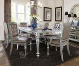 Glamorous Crystal Button-Tufted Set of 2 Arm Chairs Silver Finish Upholstered Seat Back Modern B01182313