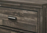 Contemporary 2-Drawer Nightstand End Table Brown Mixed Finish Two Storage Drawers Black Finished B011P155871