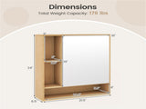 2 in 1 Mirrored Bathroom Wall Cabinet, Space-Saving Medicine Cabinet with Hidden Storage & Shelves 28407532