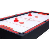 ZUN 5-in-1 Multi-Game Table - Billiards, Push Hockey, Foosball, Ping Pong, and Basketball black/red W465P164155