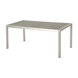 ZUN Coral Outdoor Aluminum Dining Table with Faux Wood Top, Gray Finish,Grey 60452.00