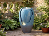 16"32" Outdoor Cracked Jar Water Fountain with LED Lights Resin Patio Water Feature 94736083