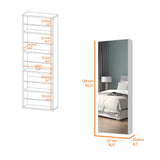 Connecticut Wall Mounted Shoe Rack, Mirror, Five Shelves, Ten Shoes Capacity B128P148901