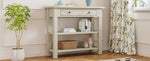 ZUN TREXM Retro Console Table with Drawer and Two Sturdy Shelves for Entryway, Living Room N715P195561E