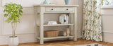 ZUN TREXM Retro Console Table with Drawer and Two Sturdy Shelves for Entryway, Living Room N715P195561E