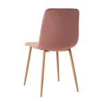 ZUN Indoor pink velvet dining chair, modern kitchen dining chair backrest, upholstered side chair W210P184210