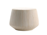 Off-White Magnesium Oxide Fluted Tapered Side Table 16.54" Top Diameter Round End Table W5351P456829