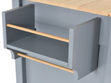 Kitchen Island Cart with Solid Wood Top and Locking Wheels,54.3 Inch Width,4 Door Cabinet and Two 49541331