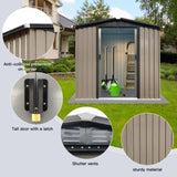 ZUN Outdoor storage sheds 4FTx6FT Apex roof brown with Sliding Doors W1350P232286