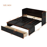 Full Size Murphy Bed with USB Port and a Large Drawer, Espresso N708P205903P