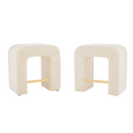 ZUN 24''Boucle stool Set of 2,Dining Chairs for Home Kitchen Island,cream N780P187017C