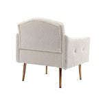 ZUN COOLMORE Modern Accent Chair with Arms, Tufted Decorative Fabric Armchair with Gold Metal Legs, W39537932