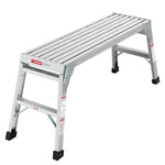 ZUN Work Platform Aluminum Portable Bench Folding Ladder ANSI Capacity 225 LBS 40" W2529P193359