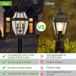 ZUN 3 Light Waterproof 18" Outdoor Post Light, E12 Matte Black Lamp Posts Outdoor Lighting Fixture with W2355P181465