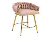 26'' Counter height bar stools Set of 2 kitchen island counter bar stool with hand- wave back,golden W2215P184990