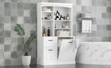 Bathroom Storage Cabinet with Tilt-Out Hamper, 70.9'' Tall Free Standing Organizer with Drawers & 75805868