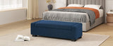 50" Ottoman Bench in Textured Fabric, Rectangular Design with Hinged Lid for Seating, Footrest, and N767P268309B
