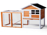 Wooden Rabbit Hutch Outdoor Chicken Coop Indoor Bunny Cage with Run, Guinea Pig House Pet House with 10952534