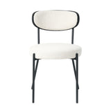 Boucle modern kitchen dining chair Bentwood covered with ash veneer Chair back, metal with black W210132427