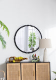 32" Circle Mirror with Metal Beaded Frame, Wall Mirror for Living Room Bedroom Entryway W2078138953