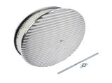 14" x 3" 14 Full Finned Aluminum Round Air Cleaner Air Filter Kit Polished with a Recessed Base and 28755144