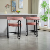 ZUN House Hold Bar Set of 1, Modern Bar Stool with Back, Black Metal Frames, Upholstered Bar W1588P207637