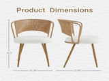 Wicker dining chairs - 4-piece set - Farmhouse soft padded cane back kitchen chair with sponge W3590P453802