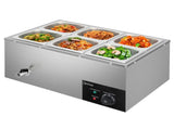110V 1200W 3L*6 Stainless Steel Small Six Plates Heating Food Warming Soup Pool Silver 47456764